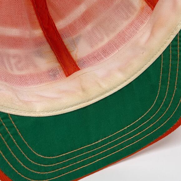 Vintage 80s Houston Astros Trucker Hat Baseball Cap Orange Mesh Snapback MLB - Picture 5 of 9